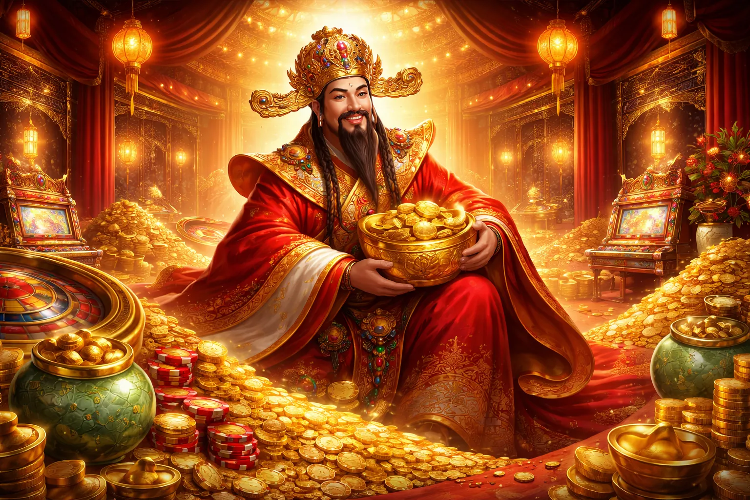 Hình ảnh tổng quan về nền tảng cá cược GA65, với các yếu tố thể thao, casino và trò chơi, sử dụng tông màu vàng đen chủ đạo, thể hiện sự sang trọng và hiện đại.